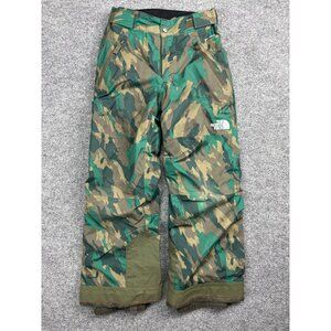 The North Face Dry Vent Snow Pants Boys S Green Camouflage Ski Snowboard